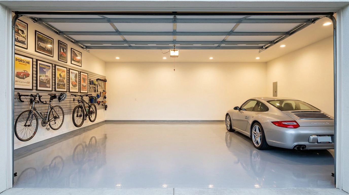 Custom epoxy garage floor preview