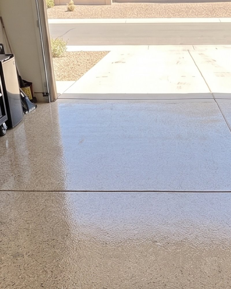 Custom epoxy flake garage floor finish
