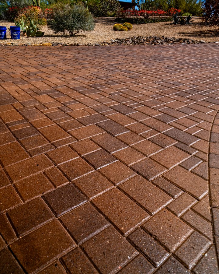 Paver driveway after Pro Seal sealing