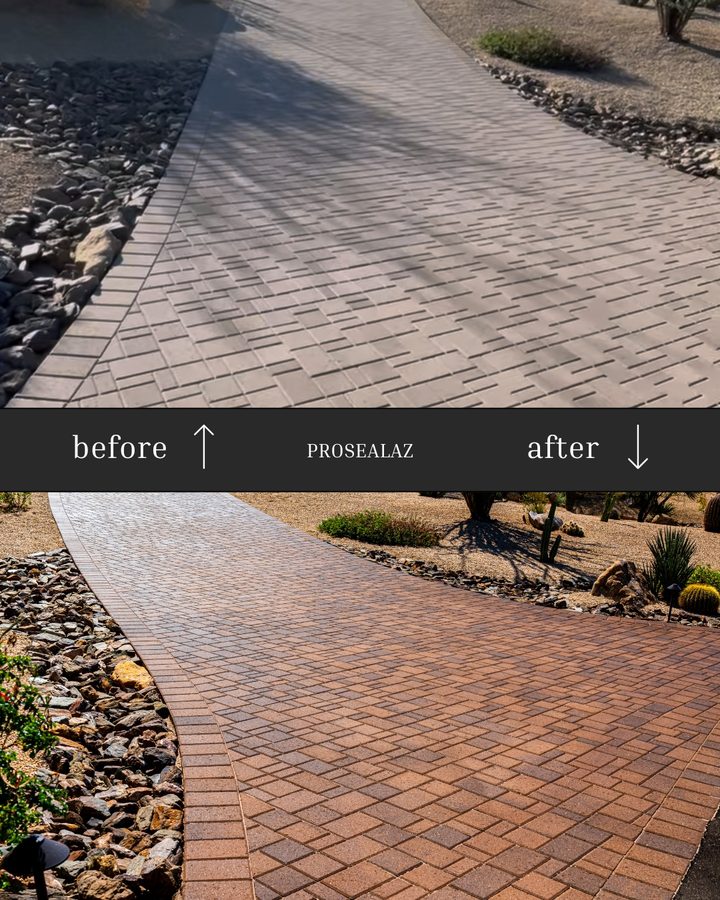 Paver driveway before sealing